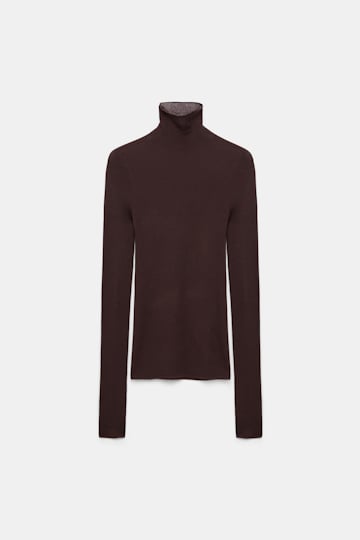 Dorothee Schumacher Nahtlos gestrickter Rollkragenpullover black chocolate