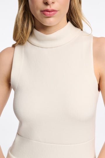 Dorothee Schumacher Sleeveless knit turtleneck dress camellia white