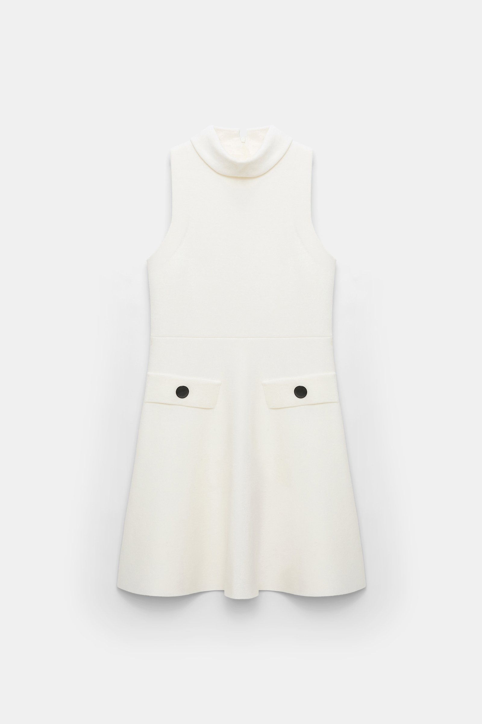 Dorothee Schumacher Sleeveless knit turtleneck dress camellia white