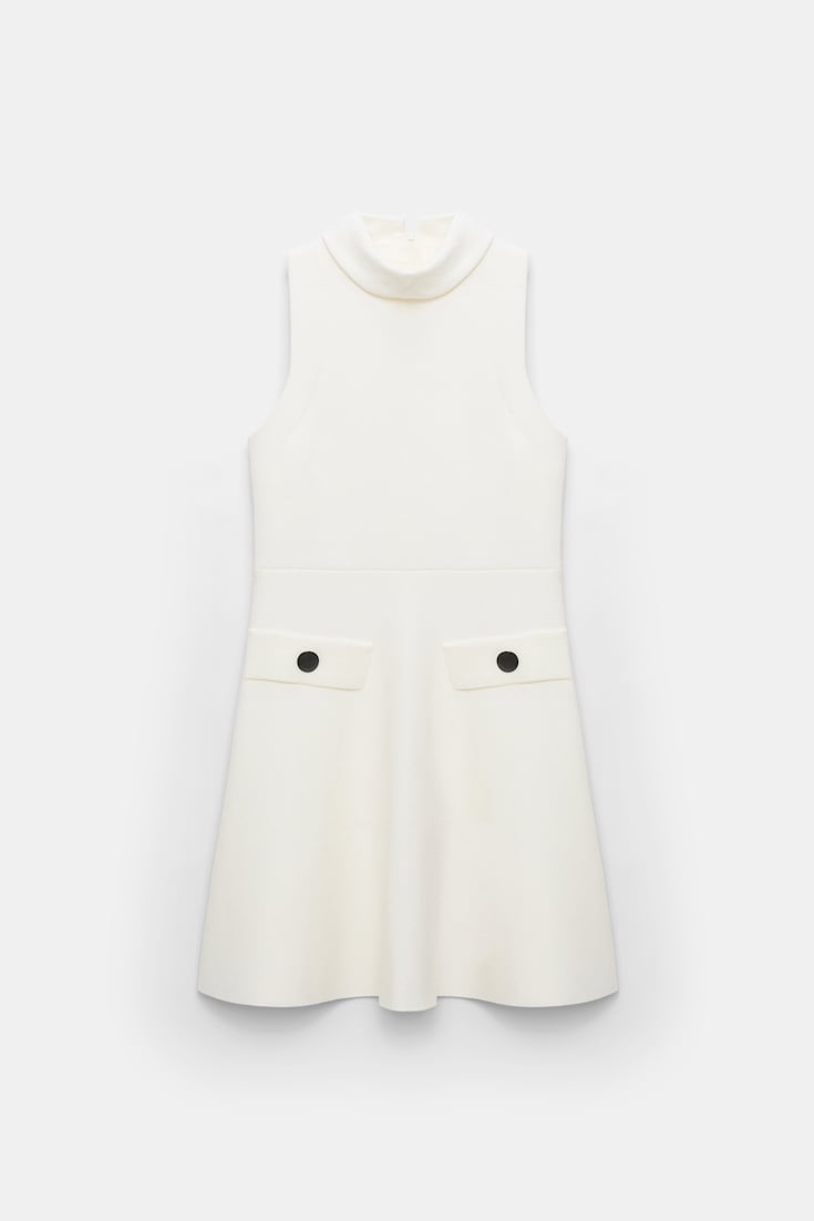 Dorothee Schumacher Sleeveless knit turtleneck dress camellia white