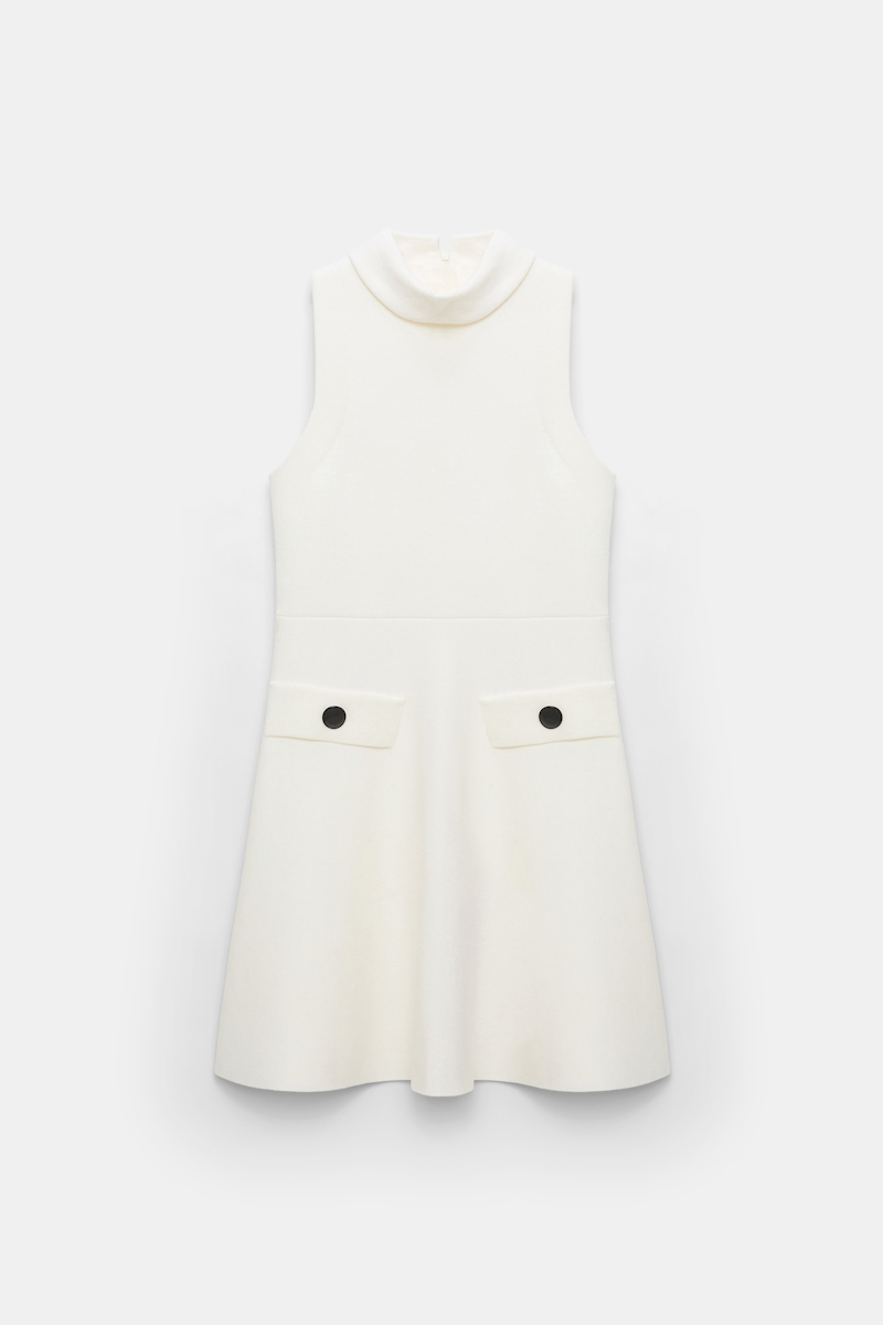 Dorothee Schumacher Sleeveless Knit Turtleneck Dress In White