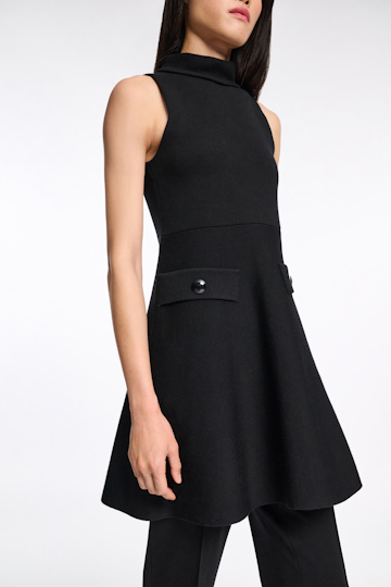 Dorothee Schumacher Sleeveless knit turtleneck dress pure black