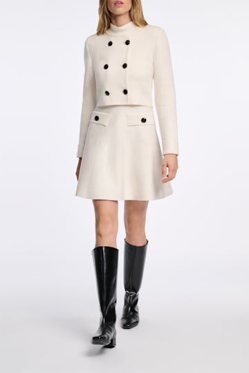 Dorothee Schumacher Round neck knit jacket camellia white