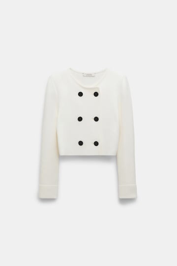 Dorothee Schumacher Round neck knit jacket camellia white