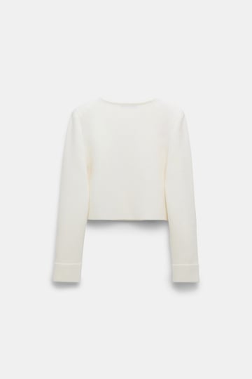 Dorothee Schumacher Round neck knit jacket camellia white