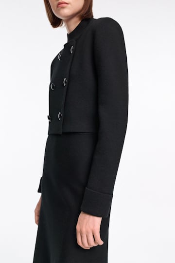 Dorothee Schumacher Round neck knit jacket pure black