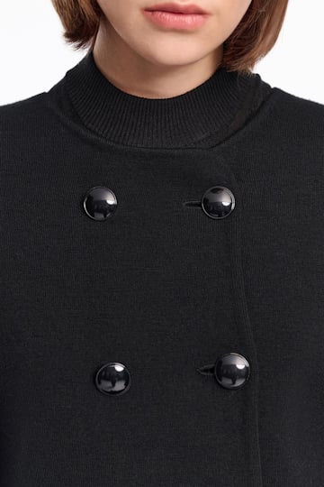 Dorothee Schumacher Round neck knit jacket pure black