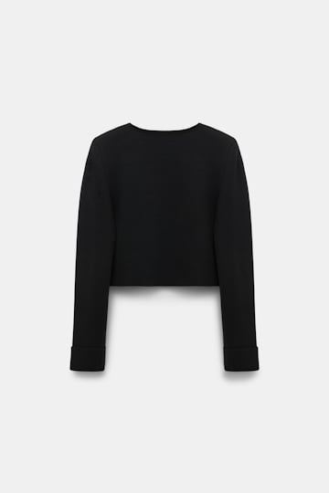 Dorothee Schumacher Round neck knit jacket pure black