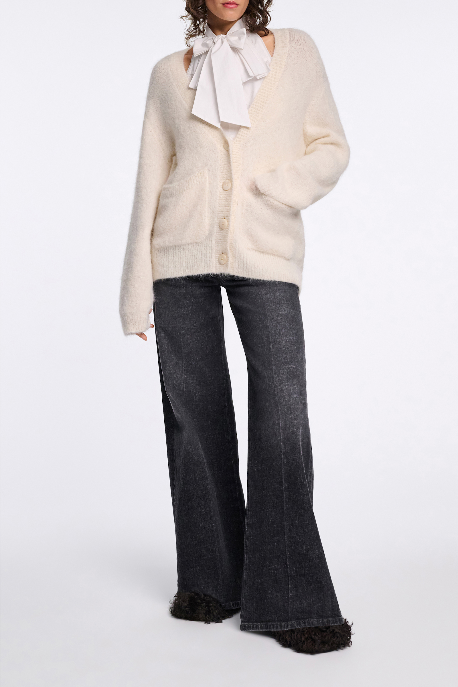 Dorothee Schumacher Cardigan aus Alpaka-Garn camellia white