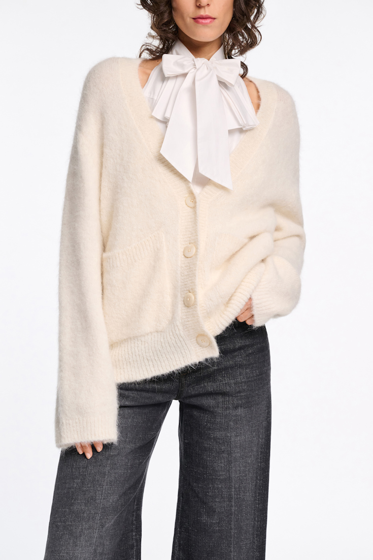 Dorothee Schumacher Cardigan aus Alpaka-Garn camellia white