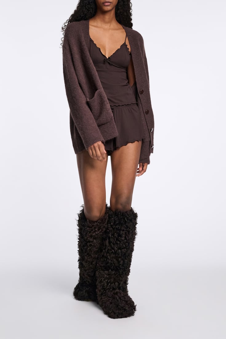 Dorothee Schumacher Cardigan aus Alpaka-Garn black chocolate