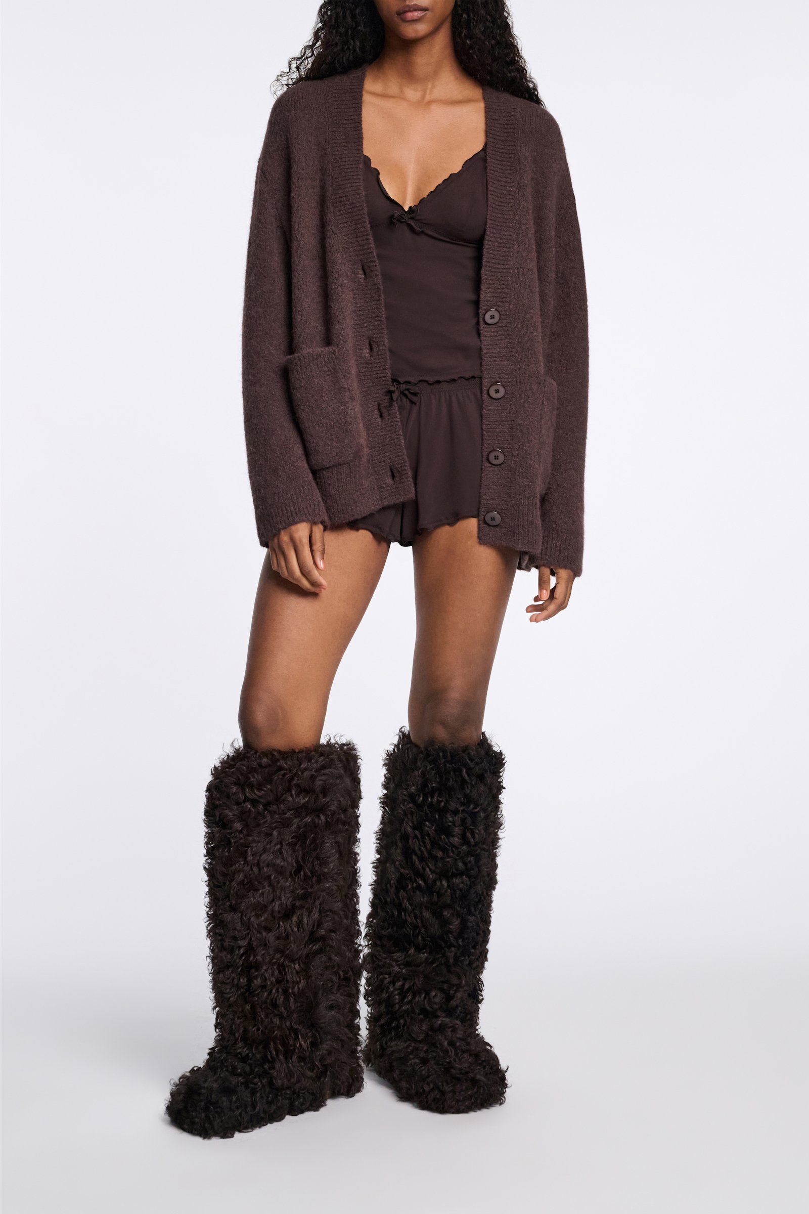Dorothee Schumacher Cardigan aus Alpaka-Garn black chocolate