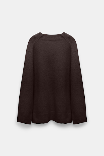Dorothee Schumacher Alpaca mix round neck knit pullover black chocolate