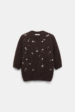 Dorothee Schumacher Handbestickter Pullover black chocolate