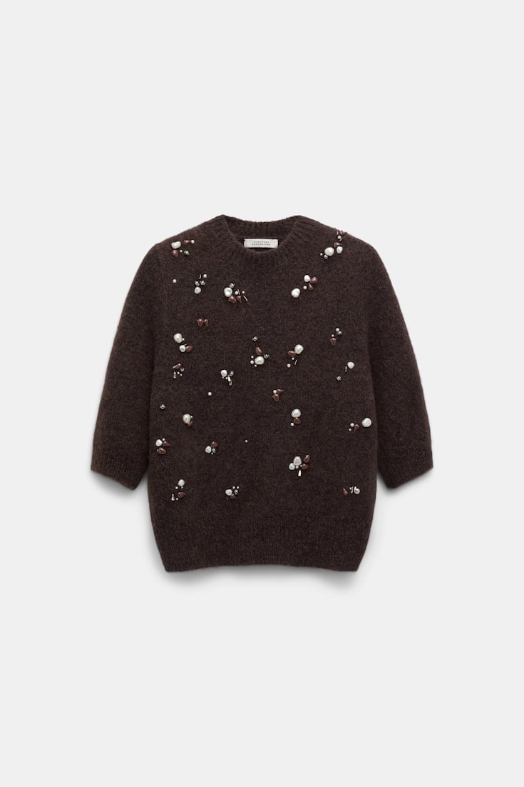 Dorothee Schumacher Handbestickter Pullover black chocolate