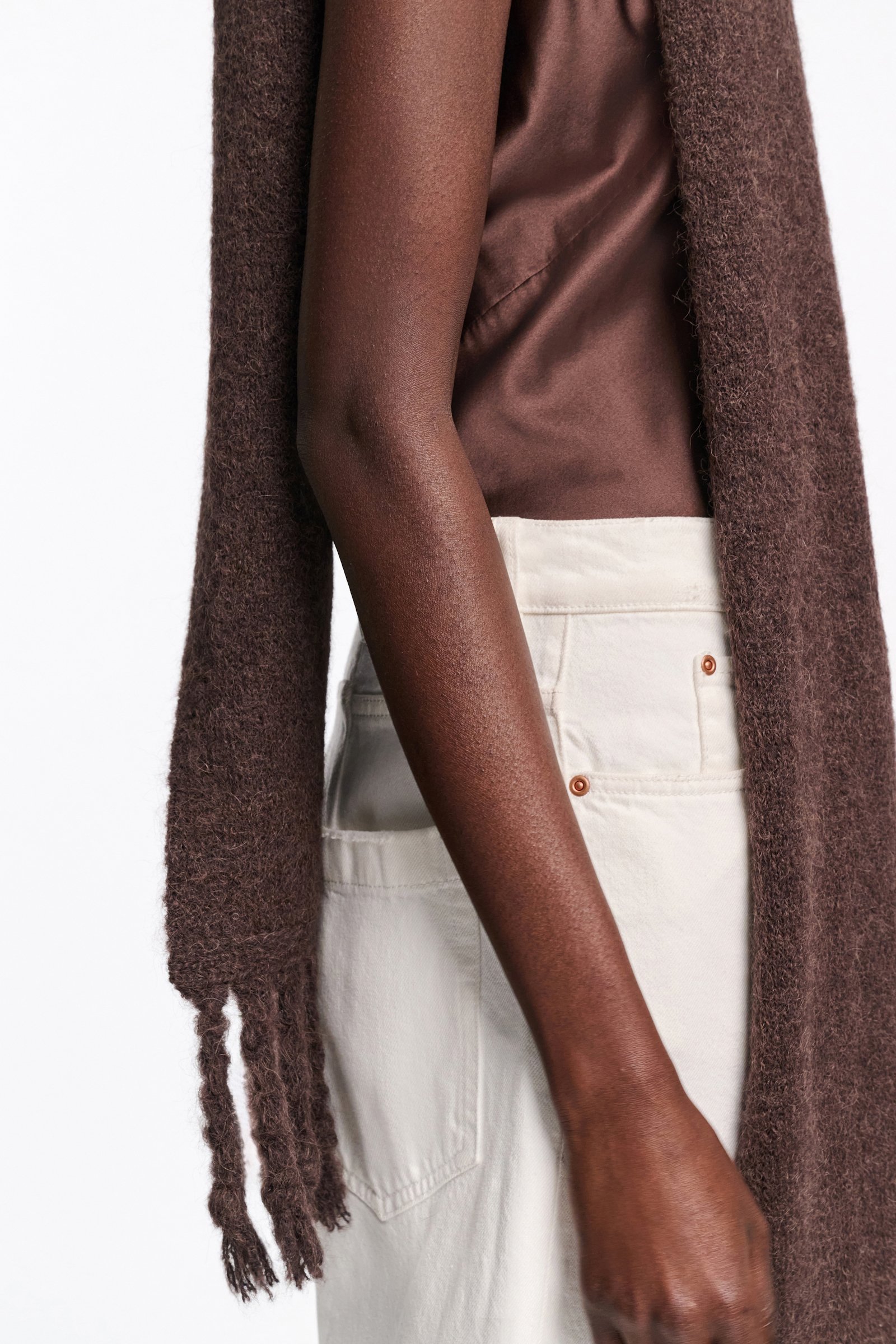 Dorothee Schumacher Alpaca mix scarf black chocolate