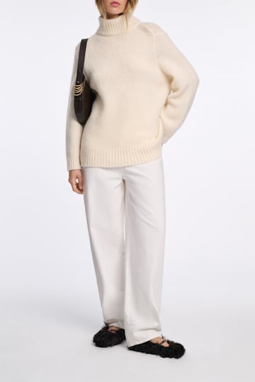 Dorothee Schumacher Rollkragenpullover aus Merino-Alpaka Garn eggshell