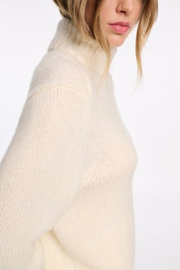 Dorothee Schumacher Rollkragenpullover aus Merino-Alpaka Garn eggshell