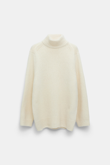 Dorothee Schumacher Rollkragenpullover aus Merino-Alpaka Garn eggshell