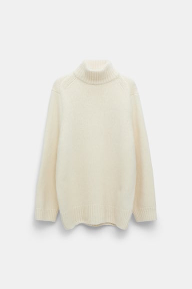 Dorothee Schumacher Rollkragenpullover aus Merino-Alpaka Garn eggshell