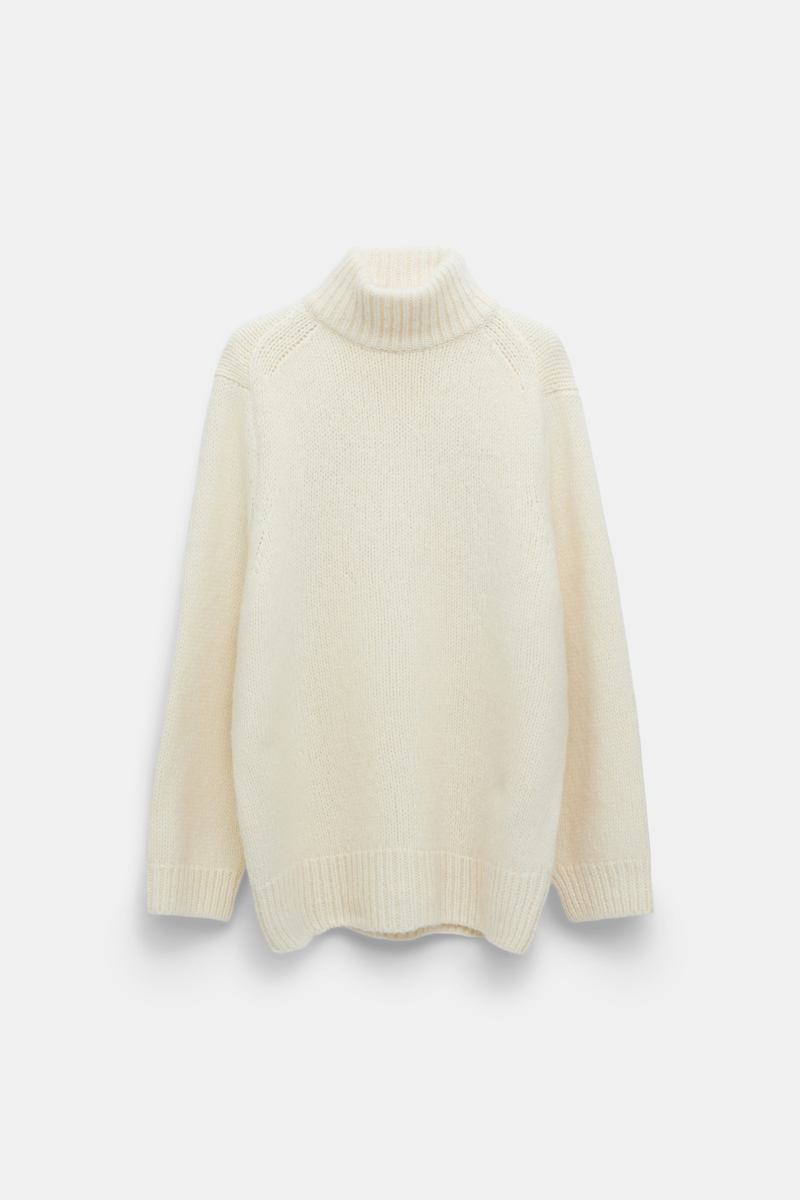 Dorothee Schumacher Virgin Wool-alpaca Turtleneck Pullover In White