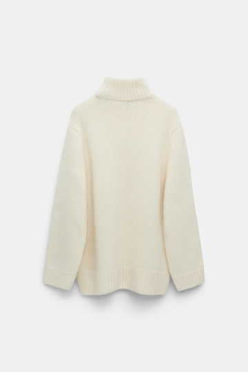 Dorothee Schumacher Rollkragenpullover aus Merino-Alpaka Garn eggshell