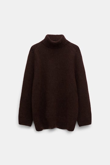 Dorothee Schumacher Rollkragenpullover aus Merino-Alpaka Garn dark chocolate
