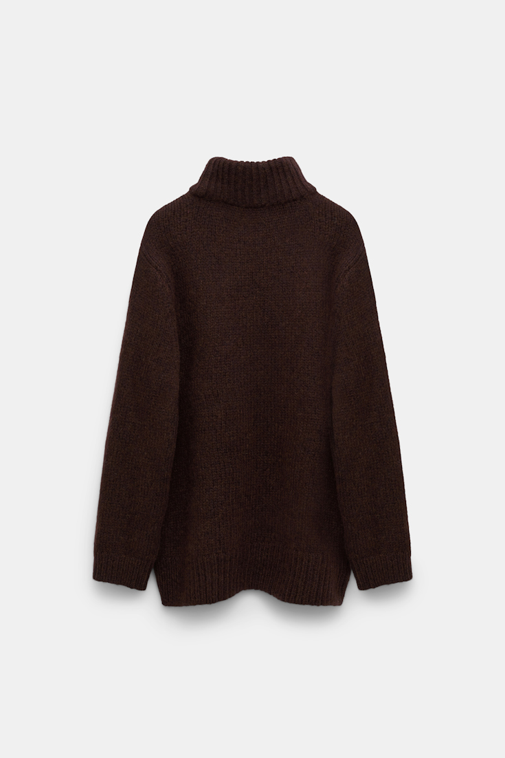 Dorothee Schumacher Rollkragenpullover aus Merino-Alpaka Garn dark chocolate