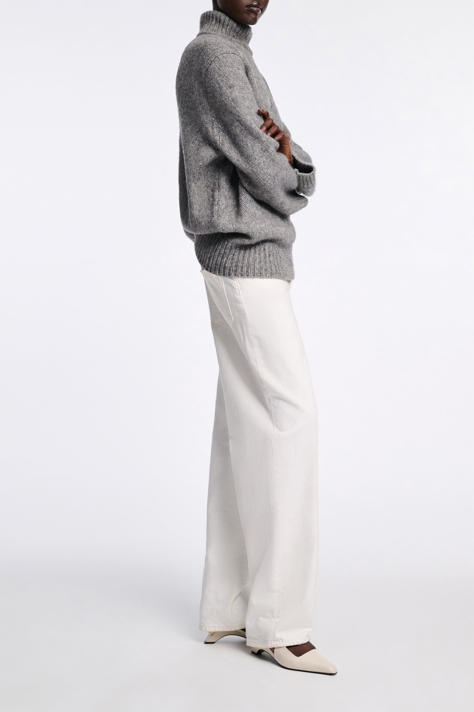 Dorothee Schumacher Rollkragenpullover aus Merino-Alpaka Garn platin