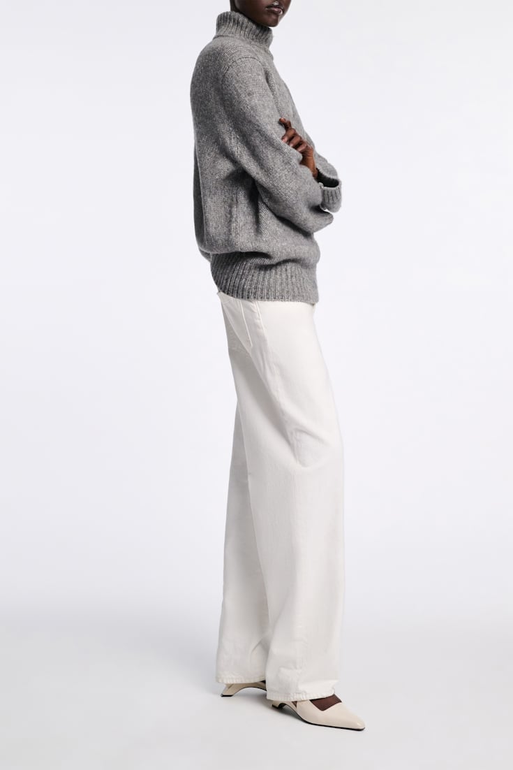 Dorothee Schumacher Rollkragenpullover aus Merino-Alpaka Garn platin