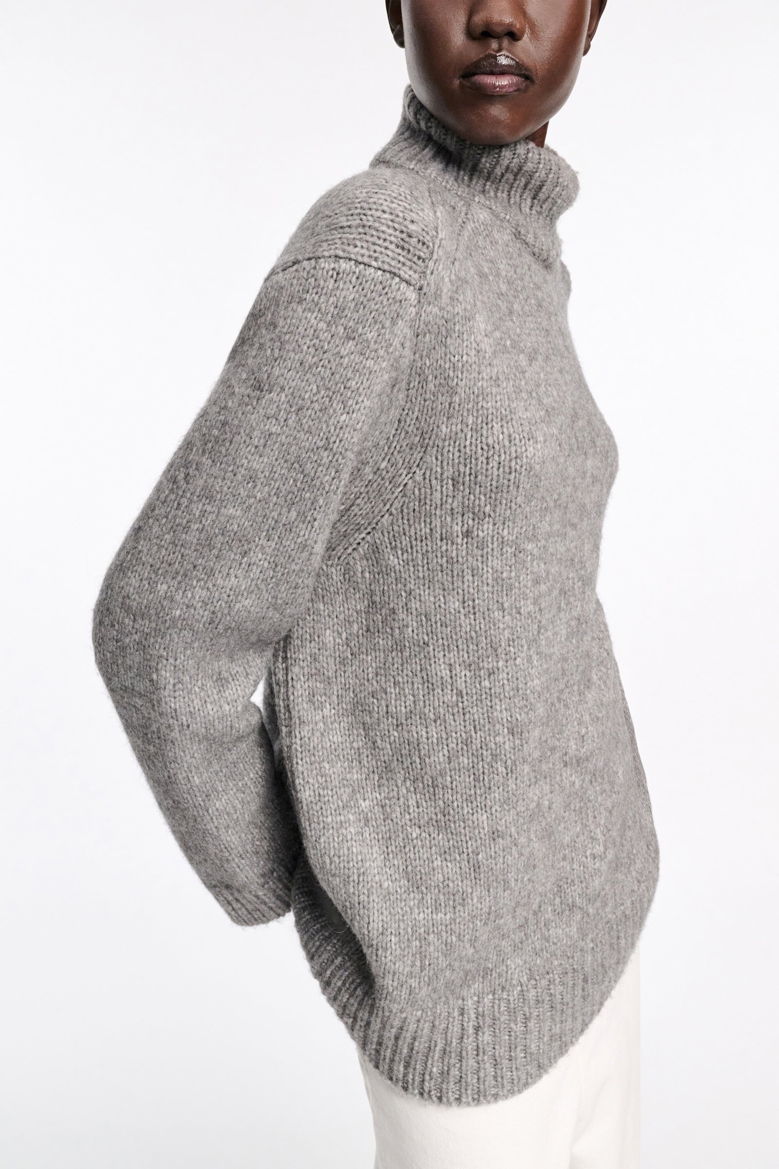 Dorothee Schumacher Rollkragenpullover aus Merino-Alpaka Garn platin