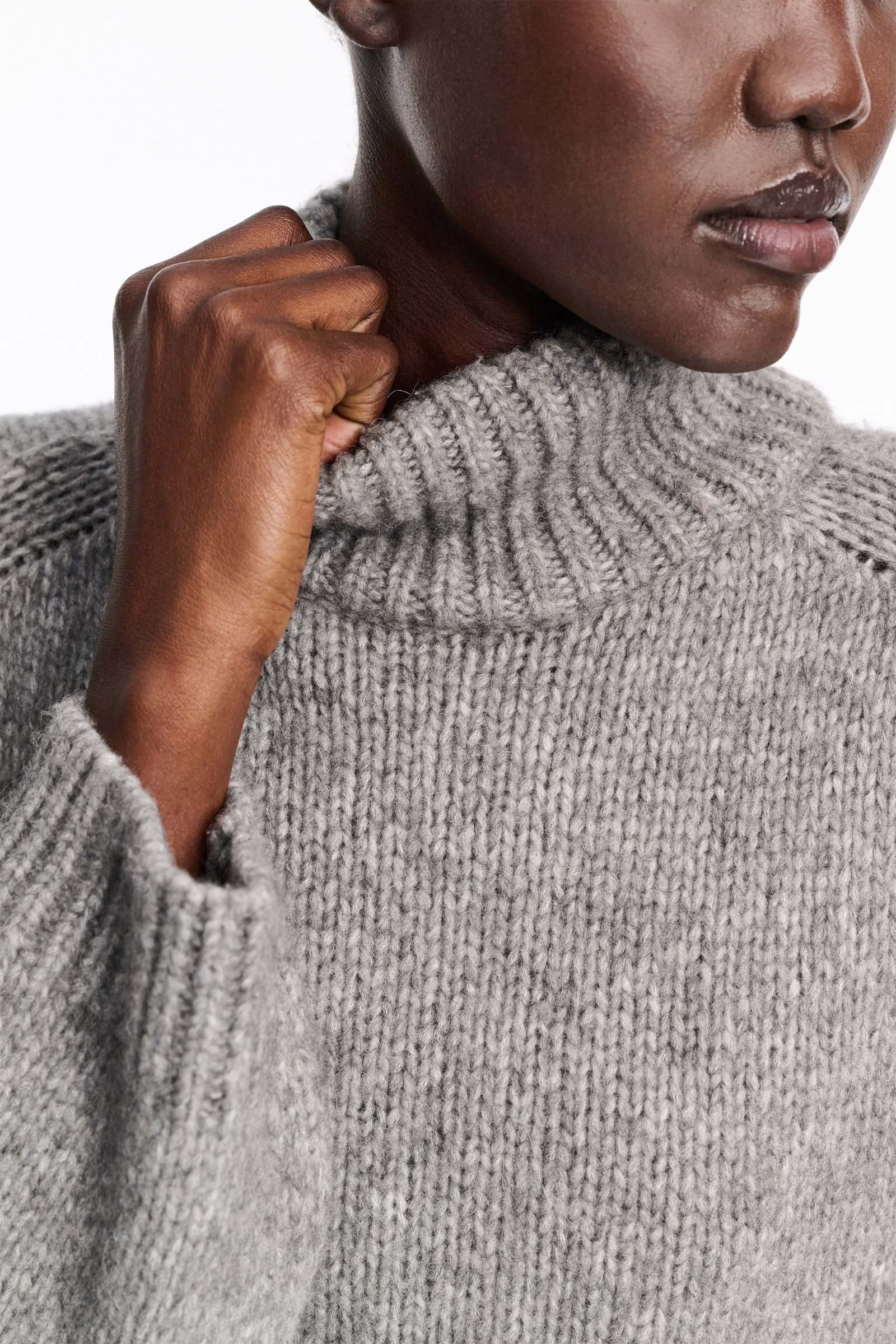 Dorothee Schumacher Rollkragenpullover aus Merino-Alpaka Garn platin