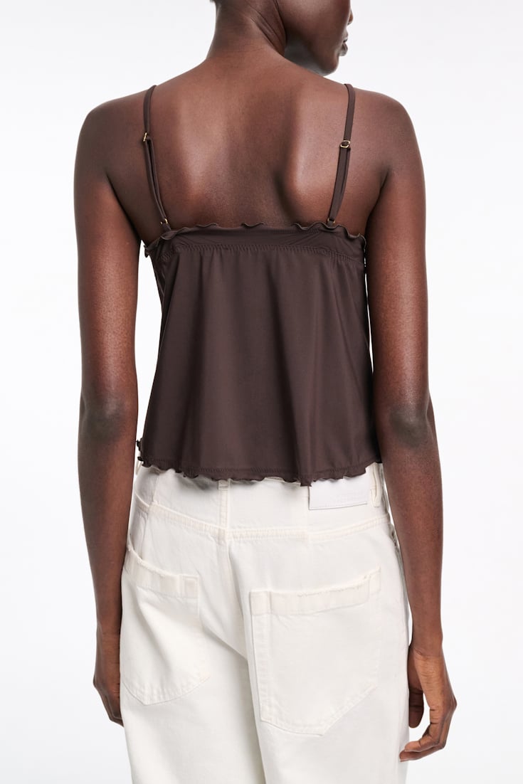 Dorothee Schumacher Lingerie Top aus technischem Jersey black chocolate