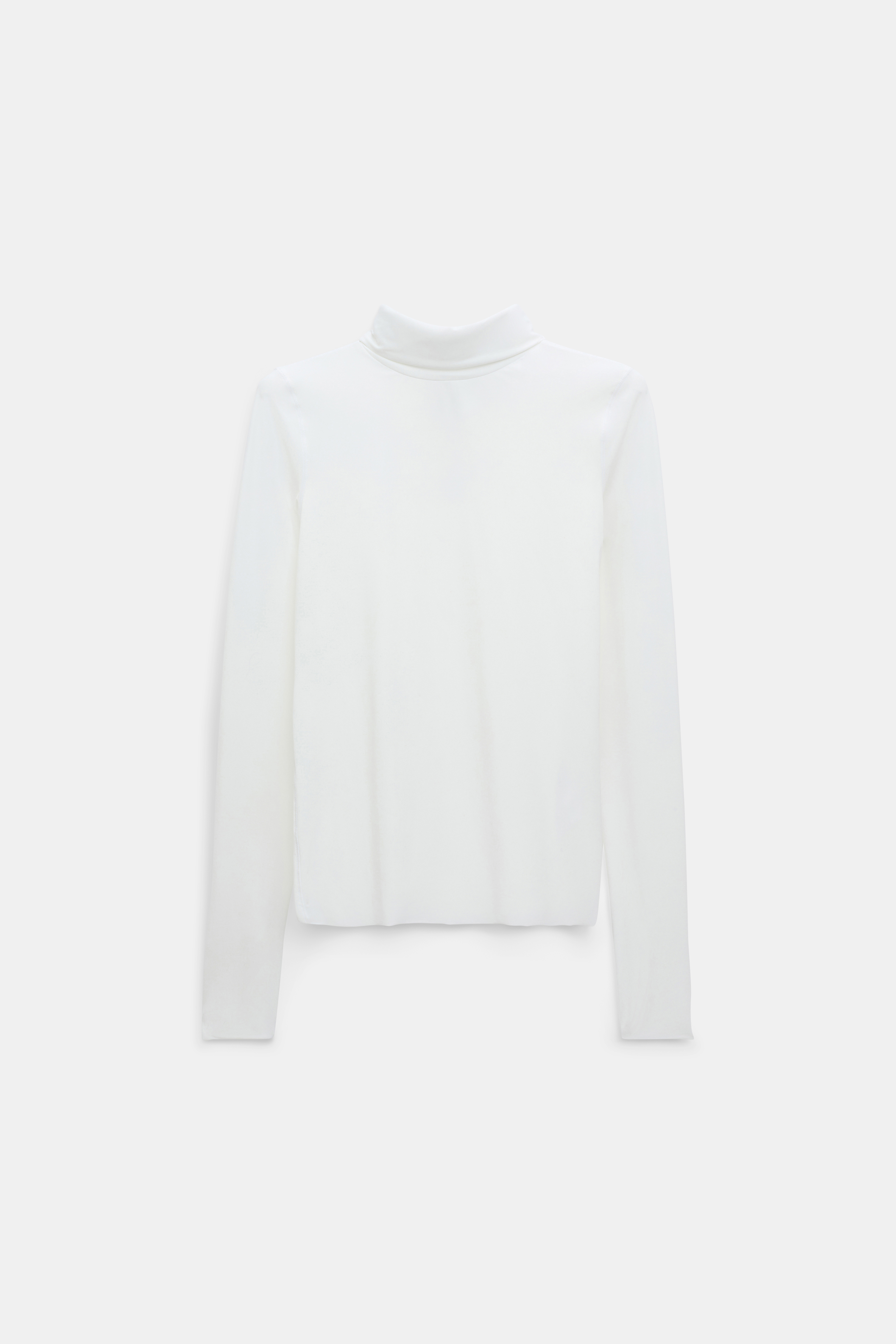 Dorothee Schumacher Longsleeve mit Rollkragen aus leichtem, technischem Jersey camellia white