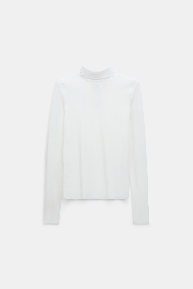 Dorothee Schumacher Technical jersey long sleeve turtleneck camellia white