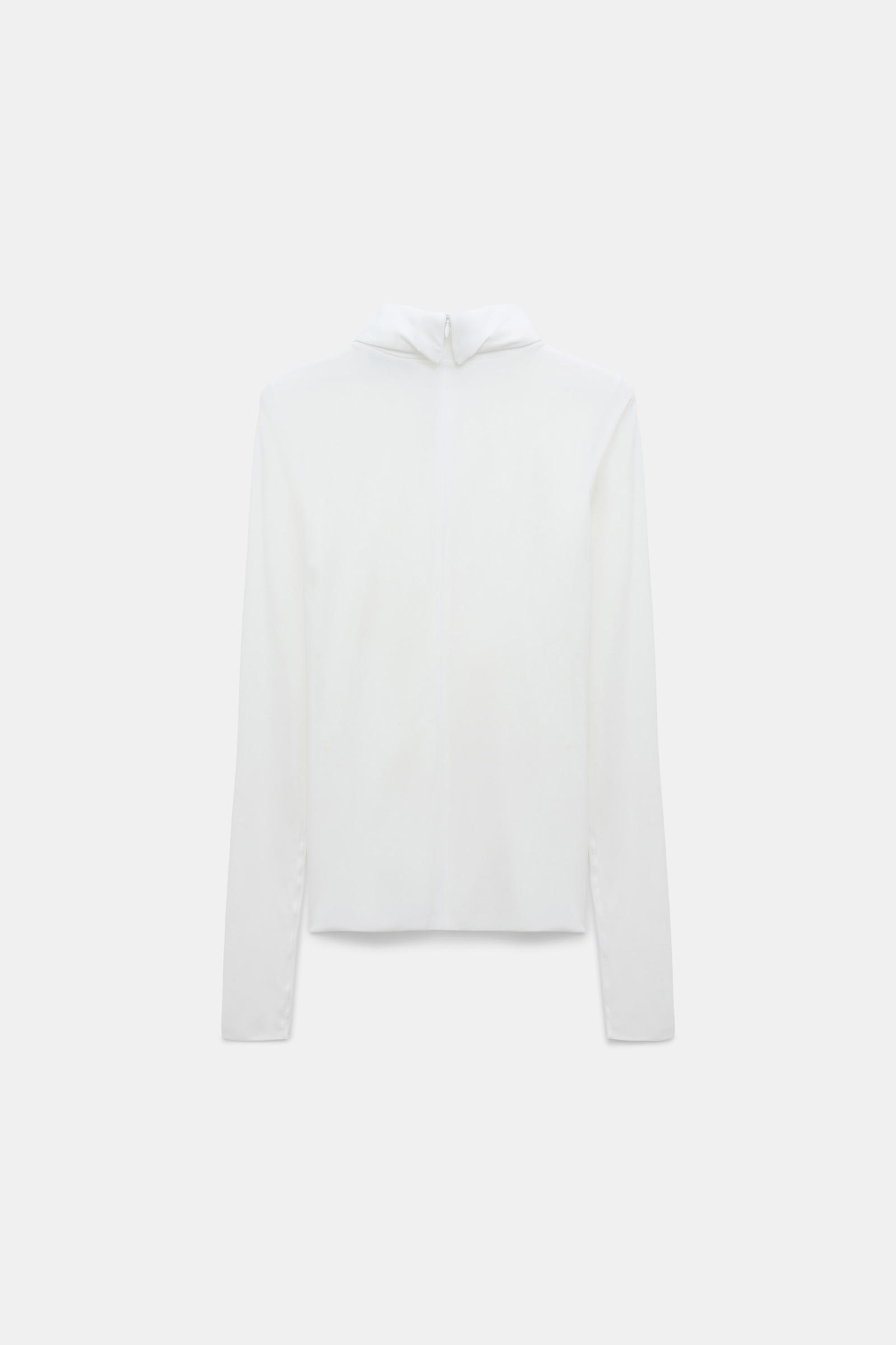 Dorothee Schumacher Technical jersey long sleeve turtleneck camellia white