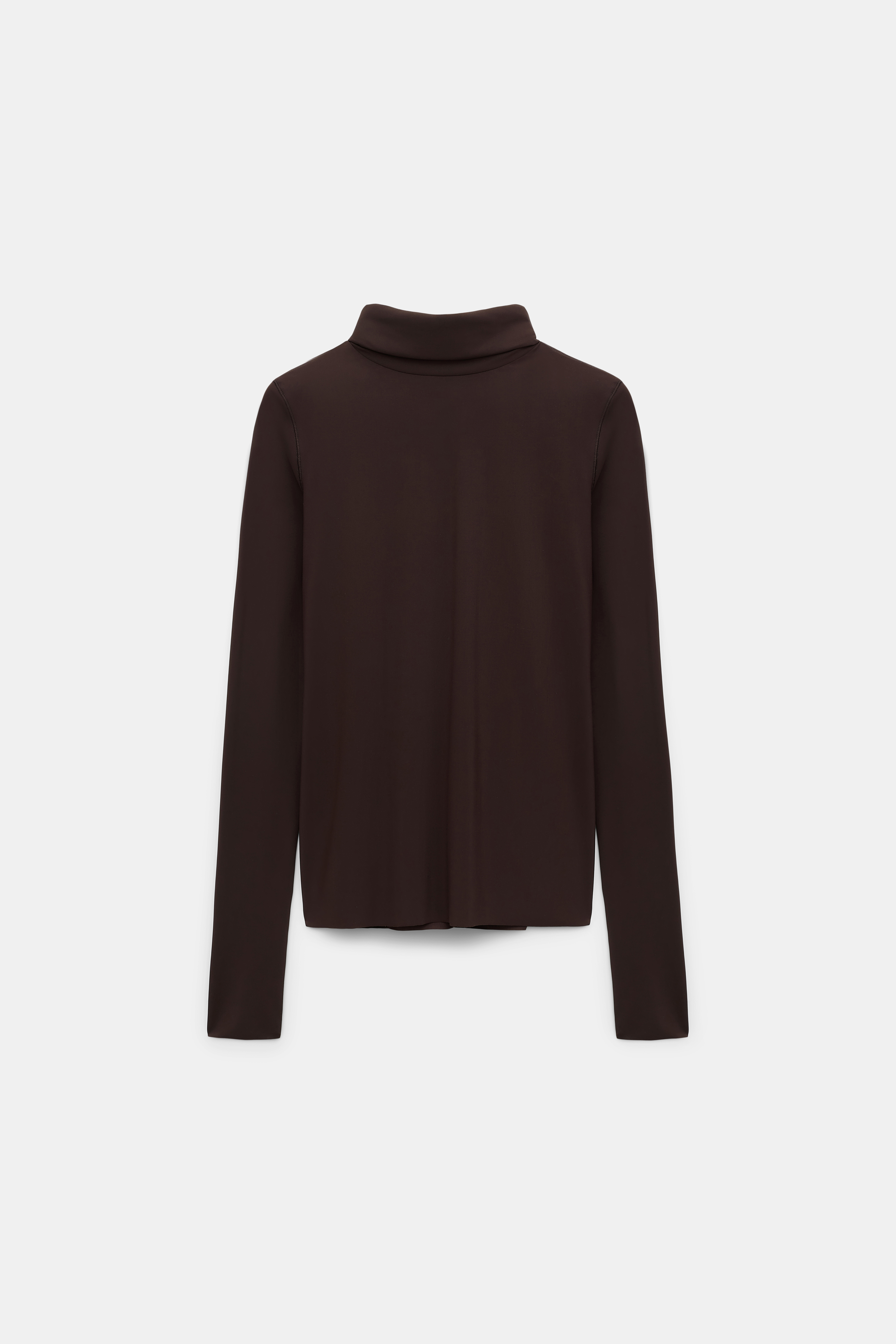 Dorothee Schumacher Longsleeve mit Rollkragen aus leichtem, technischem Jersey black chocolate