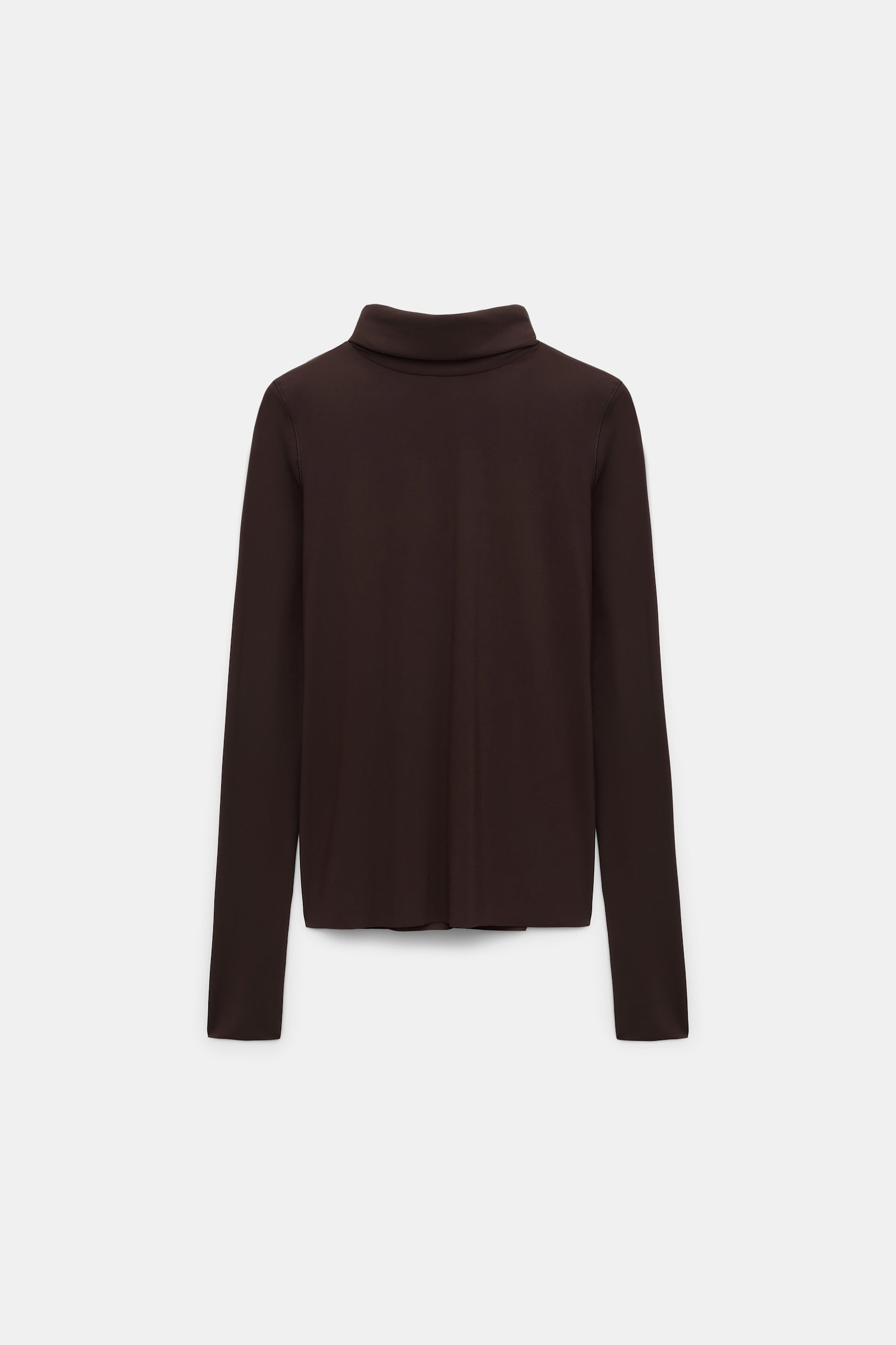 Dorothee Schumacher Longsleeve mit Rollkragen aus leichtem, technischem Jersey black chocolate