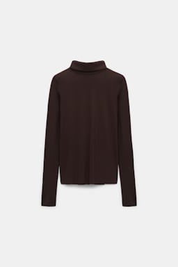 Dorothee Schumacher Longsleeve mit Rollkragen aus leichtem, technischem Jersey black chocolate
