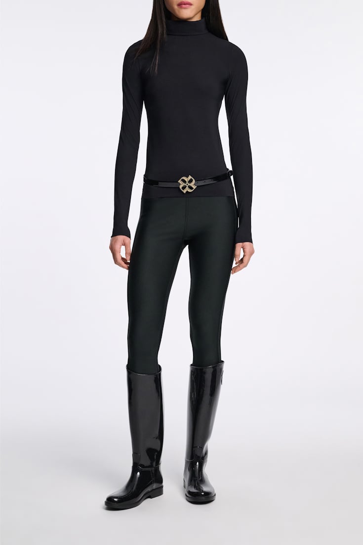 Dorothee Schumacher Technical jersey long sleeve turtleneck pure black