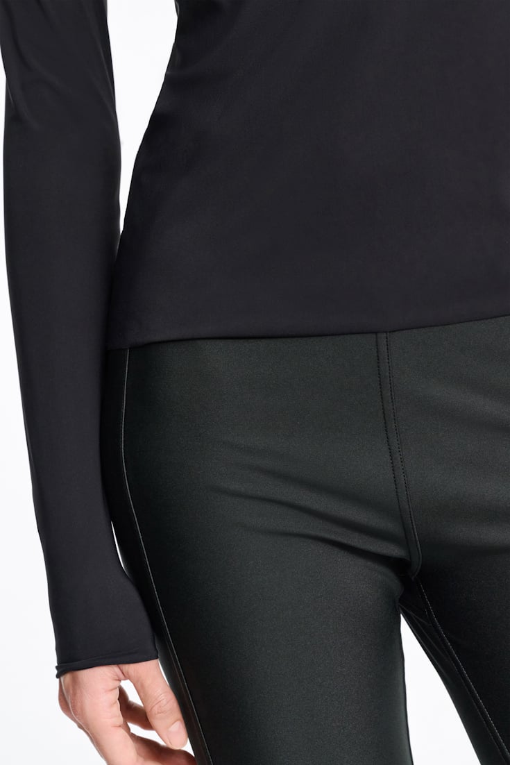 Dorothee Schumacher Technical jersey long sleeve turtleneck pure black