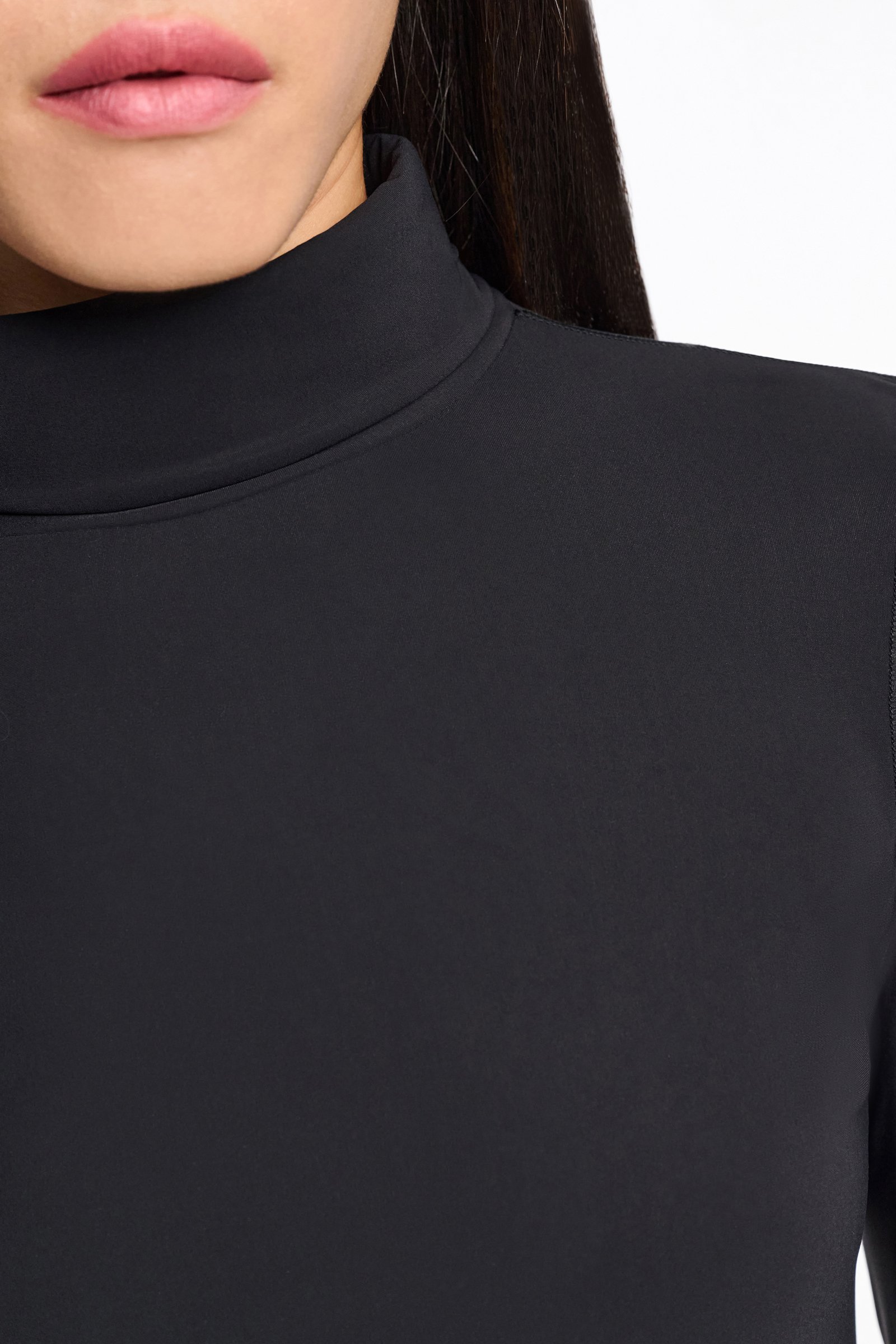 Dorothee Schumacher Technical jersey long sleeve turtleneck pure black