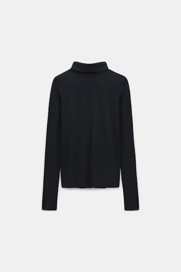 Dorothee Schumacher Longsleeve mit Rollkragen aus leichtem, technischem Jersey pure black