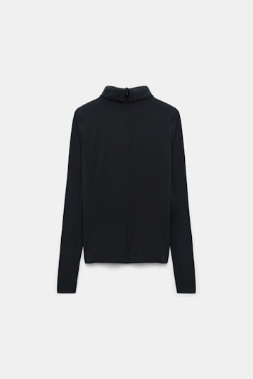 Dorothee Schumacher Longsleeve mit Rollkragen aus leichtem, technischem Jersey pure black
