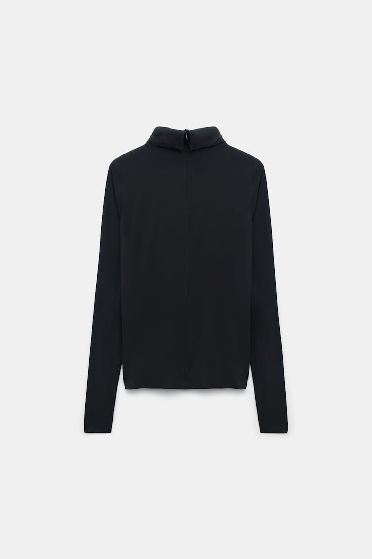 Dorothee Schumacher Technical jersey long sleeve turtleneck pure black
