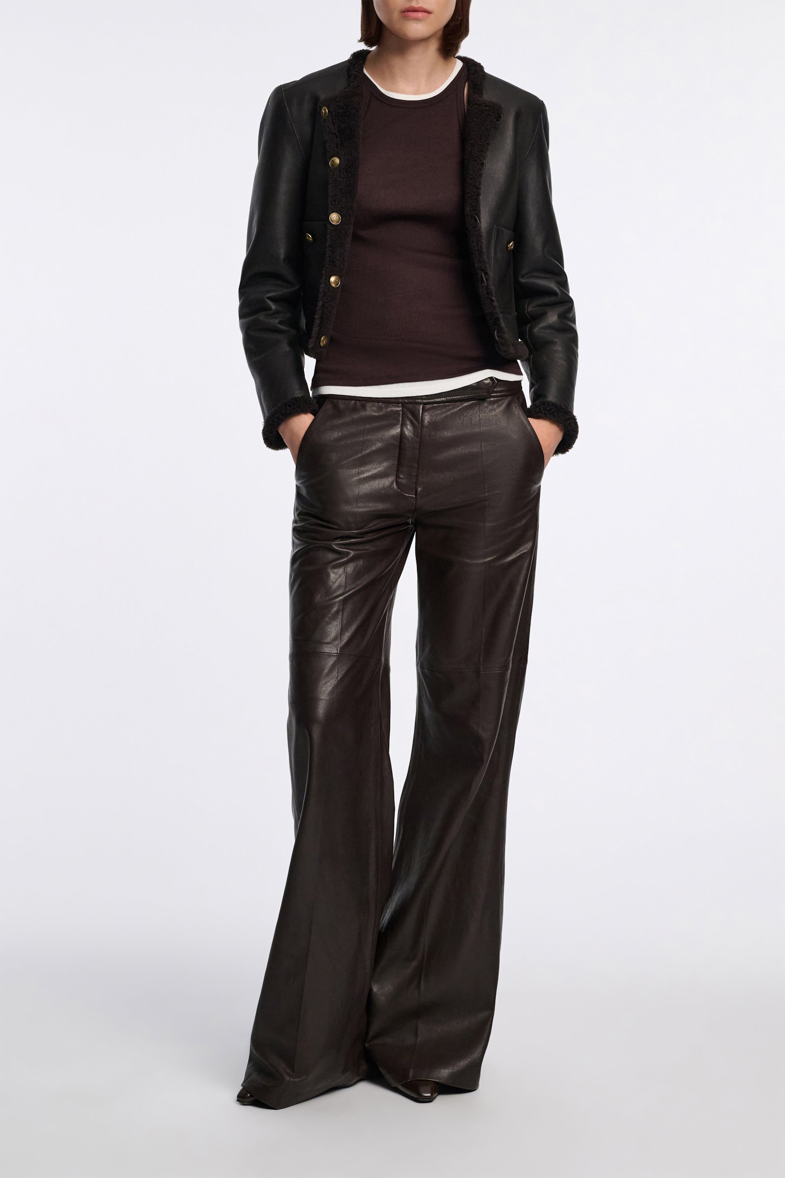 Dorothee Schumacher Tank top in luxurious rib knit chocolate