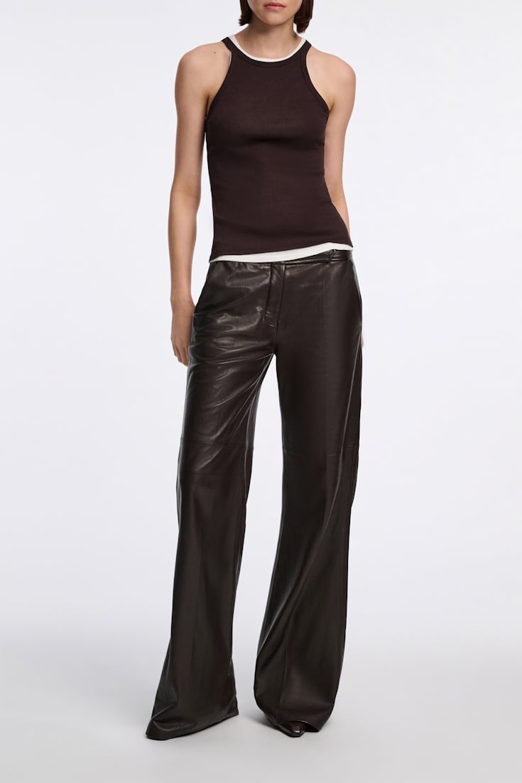 Dorothee Schumacher Tank top in luxurious rib knit chocolate