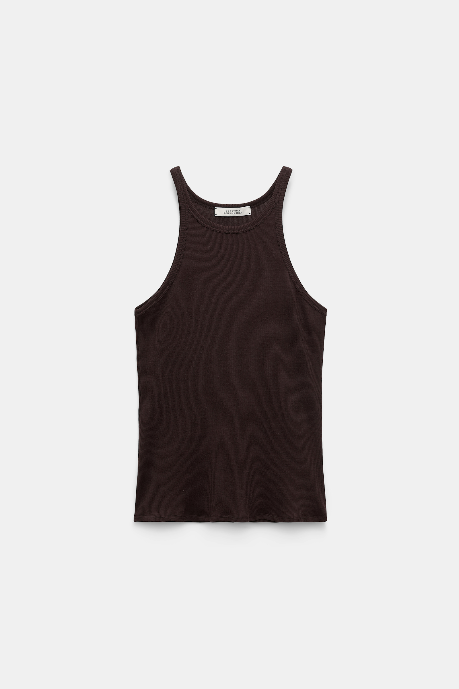 Dorothee Schumacher Tank top in luxurious rib knit chocolate