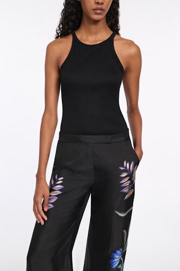 Dorothee Schumacher Tank top in luxurious rib knit pure black