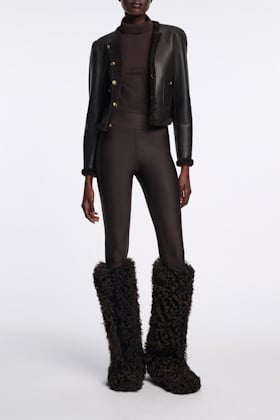 Dorothee Schumacher Leggings with side panel dark chocolate